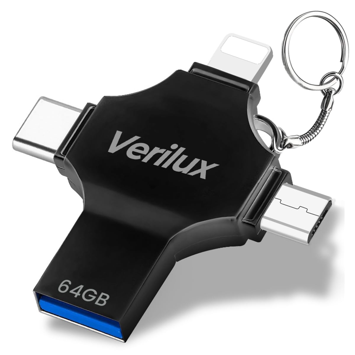 Verilux 4 in 1 Pendrive 64GB, Flash Drive- 64GB USB Pen Drive for iPhone/iPad/Android- Multi-Interface, High-Speed Transfer & Convenient Portable Design Verilux 4 in 1 Pendrive 64GB, Flash Drive- 64GB USB Pen Drive for iPhone/iPad/Android- Multi-Interface, High-Speed Transfer & Convenient Portable Design
